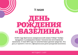 День рождения "вазелина" Vaseline. 14 мая